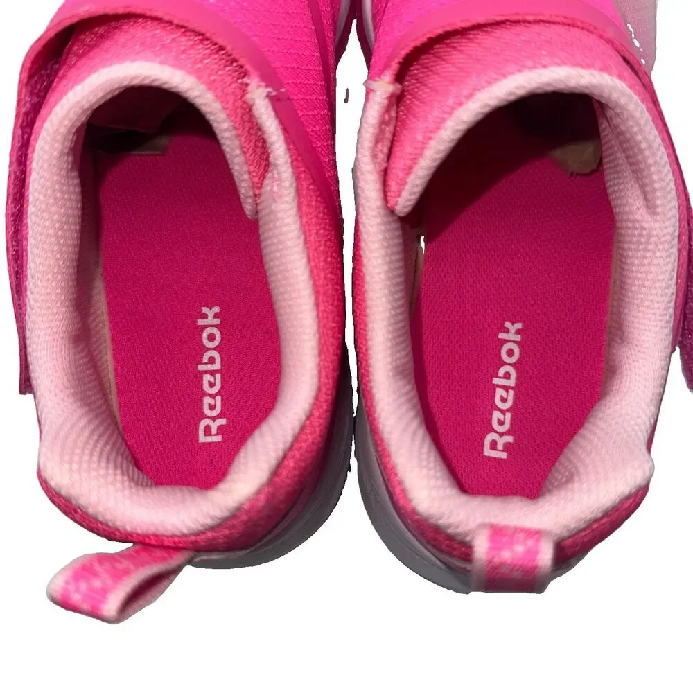 Reebok Equal Fit Kid`s  Running Shoes Girls Pink Slip On Size 7